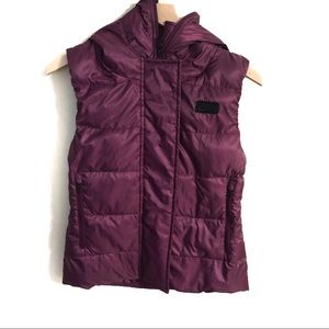 Nike | Purple Puffer Zip Up Hooded Vest XS